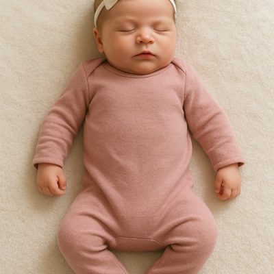 Slapende baby op zachte deken Slapende baby op zachte deken
